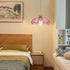 Dimmable QIYIZM Pink Plug in Pendant Light Hanging Lights with Plug in Cord Boho Hanging Lamp Glass Gold Mid Century