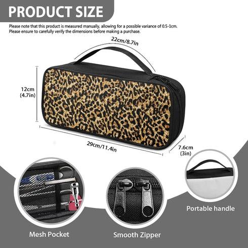 Sepetwhos Leopard Stethoscope Case Lightweight Protective Stethoscope Casewith Handle Shockproof Hard Organizer Storage