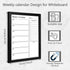 Dry Erase White Board & Weekly Calendar Board, Magnetic Whiteboard for Wall, 13“x17" Solid Wood Black Framed Message