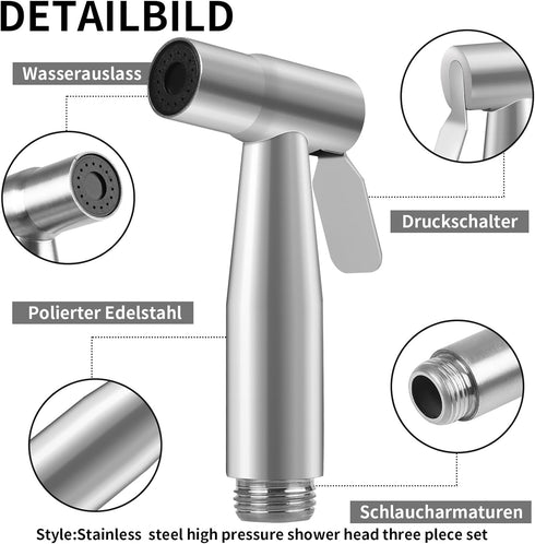 Neween Handheld Toilet Bidet Sprayer for Toilet-Adjustable Water Pressure Control with Retractable Hose for Feminine