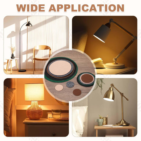 12Pcs 2 Inch 2mm uxcell Lamp Base Felt, Dia Thick Adhesive Round Soft Felt Furniture Pads, Non-Slip Anti-Scratch Backed