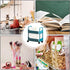 RFSHOP 2 Mobile Bookshelf, Moveable Small Bookshelf, Mobile Bookshelf with Wheels, Rolling Storage Cart Tier Utility