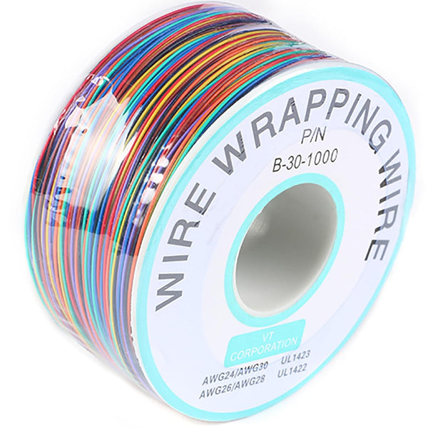 8-Color Electronic Wire DM-30-1000, 30 AWG Single Core Wire, 250M Tinned Copper Solid Cable for Circuit Board