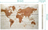 Navaris Magnetic Dry Erase Board - 16 x 24 inches, Decorative White Board with World Map Design, Includes 5 Magnets