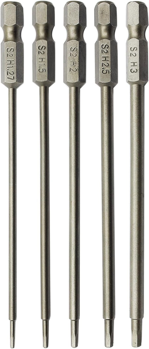 5PCS RC Hex Bit Set 1.27mm 1.5mm 2.0mm 2.5mm 3.0mm Hex Head Allen Wrench Drill Bits for Power Drill