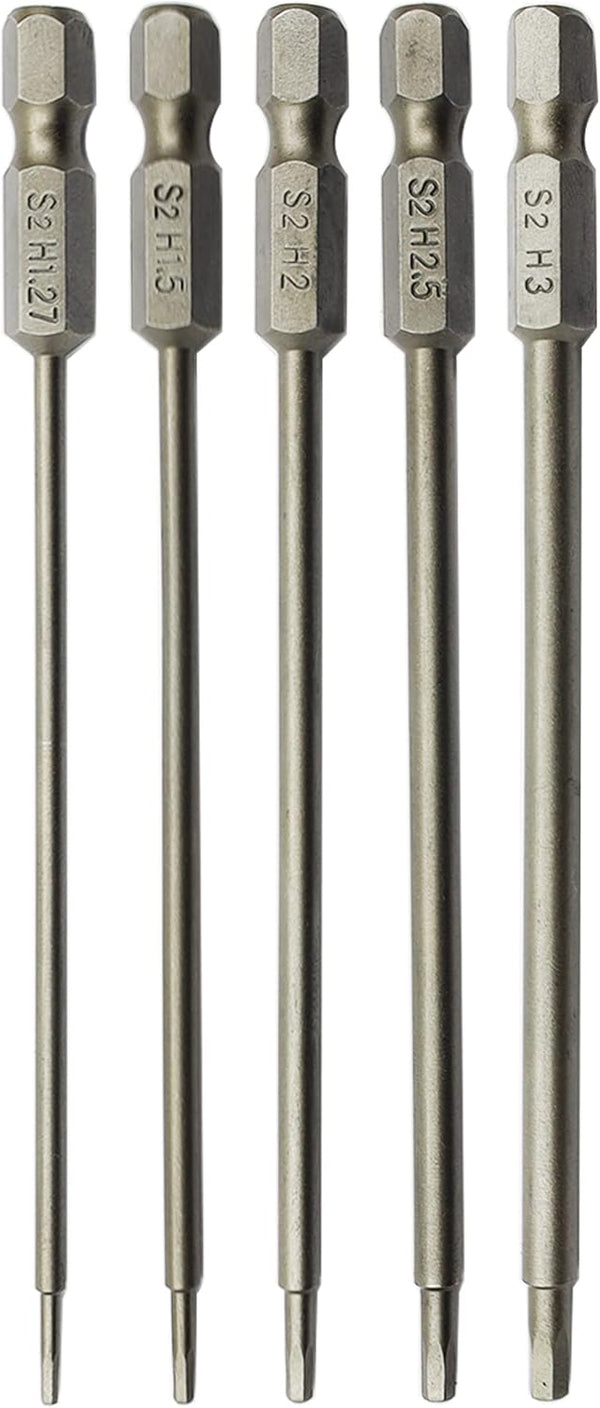 5PCS RC Hex Bit Set 1.27mm 1.5mm 2.0mm 2.5mm 3.0mm Hex Head Allen Wrench Drill Bits for Power Drill