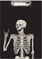 Britimes Decorative Clipboard Hardboard Wood Nursing Clip Board for Standard A4 Letter Size, Funny Skull Skeleton 12.6"