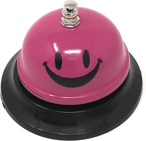 Metal Smiley Face Call Bell, 3.35 Inch Diameter Desk Service Bell for Hotels, Schools, Restaurants