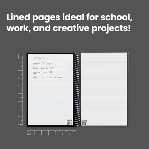 Rocketbook Core Reusable Spiral Notebook, Executive Size 6x8.8, Black, App-Connected, Erasable for School and Work