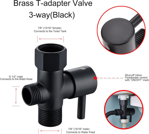Senhozi Matte Black Toilet Bidet Sprayer, Sprayer Attachment with Stainless Steel Hose for Personal Hygiene, Handheld