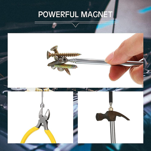 2 Pieces Magnetic Telescoping Pick-Up Tool, 3 Lb Extendable Magnetic Grabber Reacher Tools (25 Inch)
