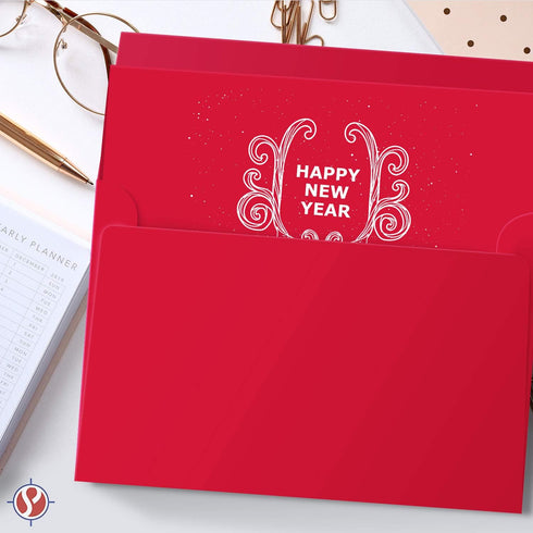 A2 2026 4.25" 5.5" 25 Pack Red Blank Greeting Cards and Envelopes Great for Holidays, Christmas and New Year Greetings