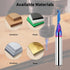 Solid Carbide Single Flute End Mill, 1/4” Shank Upcut CNC Spiral Router Bit for Aluminum, Plastic, Acrylic