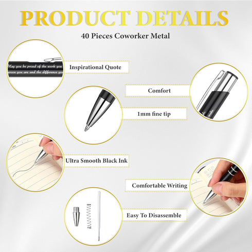 Colarr 20 Sets Employee Appreciation Gifts, Inspirational A6 PU Leather Journal with Motivational Pens for Office Gift