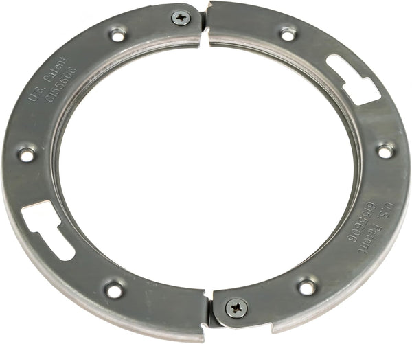 The Clam 2-Piece Toilet Flange Repair Kit, Fits 4" Drain Pipe, Easy Install, Corrosion Resistant Stainless Steel