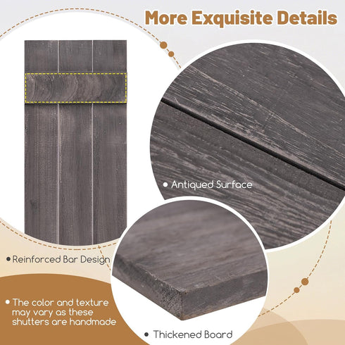 GOFLAME Wood Shutters for Wall Decor, Reclaimed Wood Board and Batten, Exterior & Interior Rustic Farmhouse Window