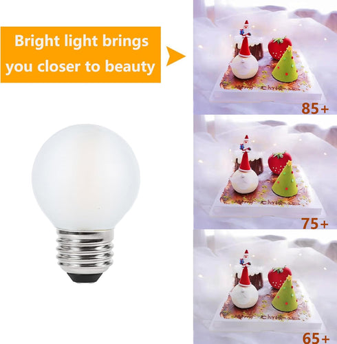 Frosted E26 LED Bulb 4W, 2700K Warm White, 40 Watt Equivalent, G16.5 Edison Globe Light Bulbs, 6-Pack for Chandelier