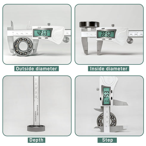 Electronic Digital Vernier Caliper, IP54 Waterproof Measuring Tool with Large LCD Screen (150mm/0-6 inch)