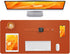 Leather Desk Pad Protector, Non-Slip PU Leather Office Desk Mat, Large Waterproof Keyboard Mat (Orange, 35" x 17")