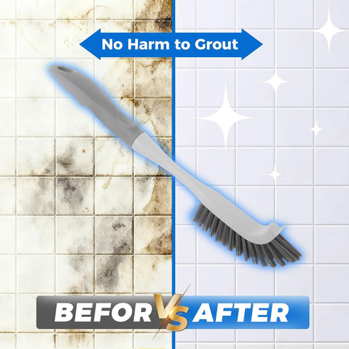 Mgitecy 3 Pack Set Heavy Duty Scrub Brush for Household Use, Long Scrub Brush, Handheld Scrub Brush, and Crevice Brush