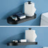 304 Round.93088MB RANDOM Matte Black Toilet Paper Holder with Phone Shelf, SUS Stainless Steel Modern Bathroom