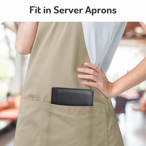 2 Server Book with Zipper Pockets, Leather Server Books for Waitress, Waiter Book, Sturdy Waitress Book with Money