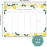 Weekly Planner Notepad, 9x7” inches, 52 Tear Off Sheets for To Do List, Notes & Schedule - Lemons