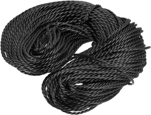 MECCANIXITY Twisted Mason Line Nylon Twine String Cord Black 50M/164 Feet for Netting, Landscaping, DIY Projects