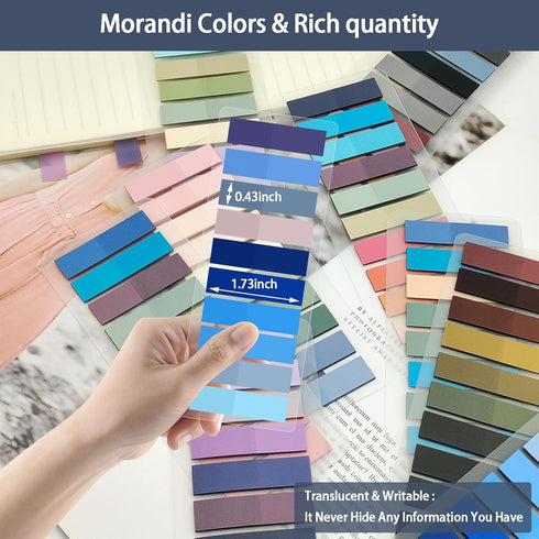Sticky Tabs, 2400 pcs Book Tabs for Page Markers, Morandi Sticky Note Tabs for Notebooks