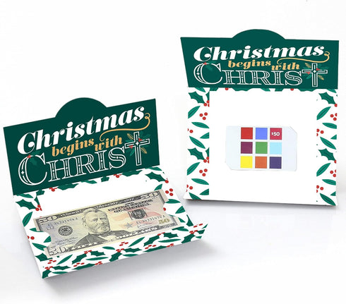 Set 8 Big Dot of Happiness Religious Christmas - Merry Christmas Cross Money and Gift Card Holders