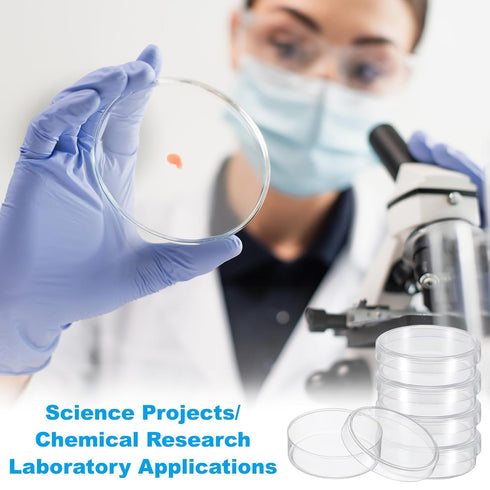 PATIKIL 55mm Plastic Petri Dishes with Lid, Clear Petri Plates for Lab Science Experiment