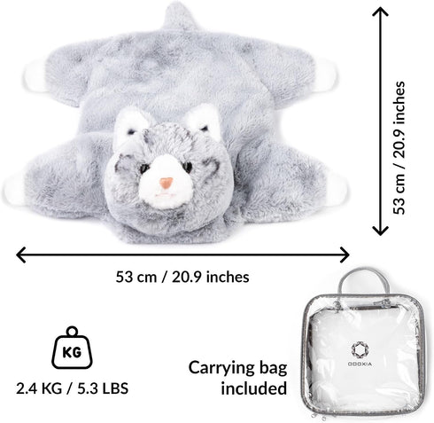5 Lbs ODOXIA Weighted Lap Cat for Kids | Calming & Comforting | Weighted Lap Animal | Cat | Sensory Weighted Animals |