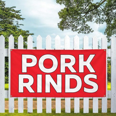 Fastasticdeals 4 Grommets 16x40Inches Vinyl Banner Multiple Sizes Pork Rinds Outdoor Advertising Printing B Restaurant