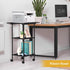 Black Printer Stand with Storage, 3 Tier Rolling Cart with Wheels, Large Printer Table for Home Office