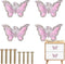 4 pcs Pink Butterfly Handle, Creative Cabinet Drawer Knob for Wardrobe and Dresser