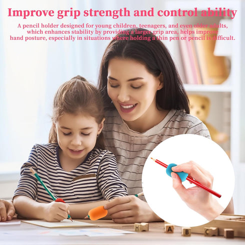 Fampery 6-Pack Pencil Grips for Kids Handwriting - Reusable Foam Tubing Pencil Grips for Kids and Adults - Colorful