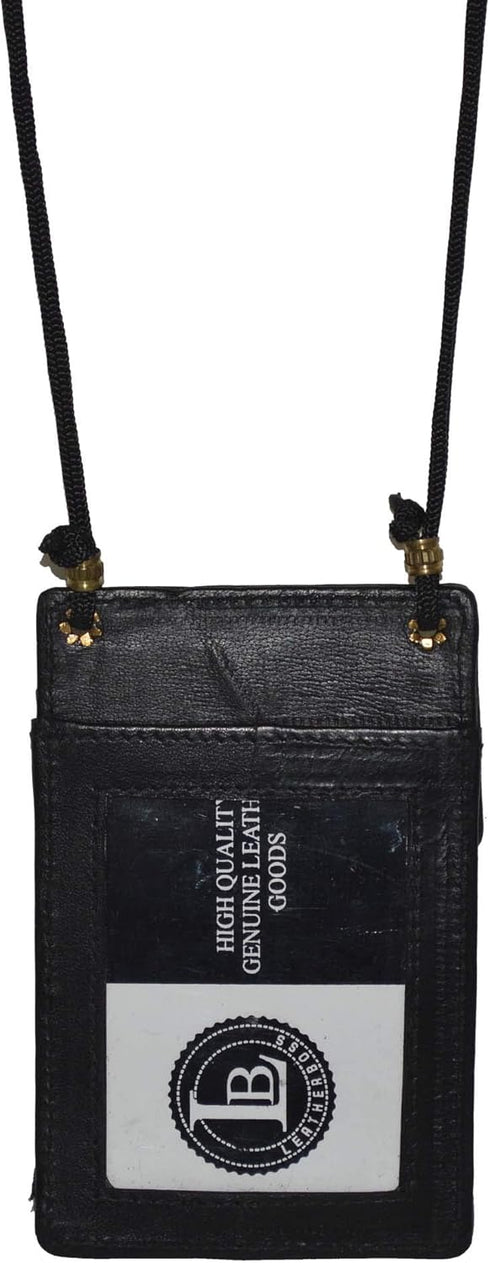 Mw561rbk Black Leather ID and Business Card Holder Neck Band