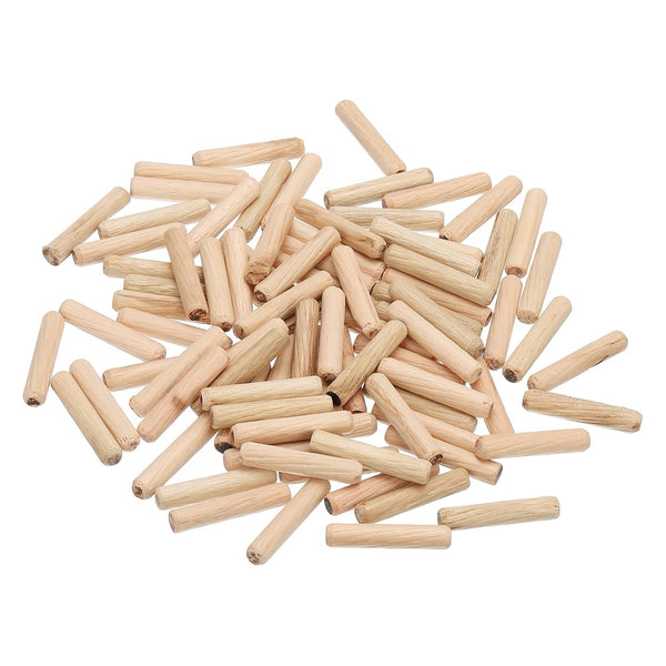 PATIKIL 1/4 Wooden Dowel Pins, 200 Pcs M6x30mm Hardwood Pegs for Crafts, Furniture, and Door Art