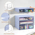 Desk Organizer with 9 Drawers - 4 Tier Plastic Stackable Storage for Office, Makeup Organizer (Purple)