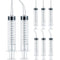 Nuanchu 8 Pieces Dental Syringe Irrigation, 12 ml with Curved Tip & Straight Tip, Disposable Mouthwash Cleaner for Oral