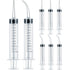Nuanchu 8 Pieces Dental Syringe Irrigation, 12 ml with Curved Tip & Straight Tip, Disposable Mouthwash Cleaner for Oral
