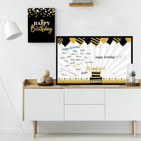 Jumbo Birthday Card, Giant Guest Book for Happy Birthday Party Decorations, Gifts for Office Teacher - Large 14 x 22
