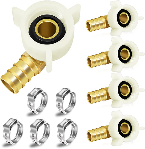 Boltigen 1/2" PEX Swivel Elbow Faucet Connector, 5pcs PEX RV Water Line Fittings