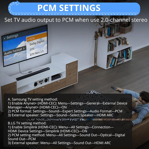 192KHz Dolby 5.1 2.0 Setup CAMWAY eARC/ARC Audio Extractor - Used with HDTV ARC/eARC Ports to Optical
