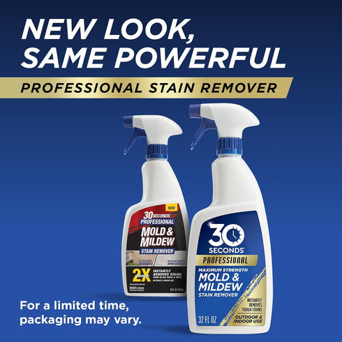 30 32 Oz. SECONDS Pro Mold and Mildew Stain Remover | Scrub Free | Brighter Results Instantly | Ready To Use | Fl.