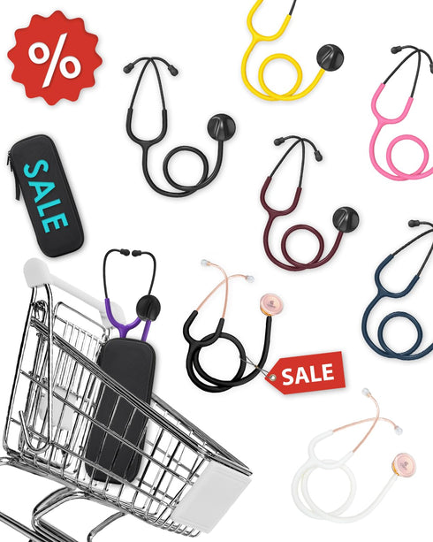 Rose Gold Stethoscope - Gift for Nurses, Doctors, Medical Students, Dual Head for Home Health Use with Accessories
