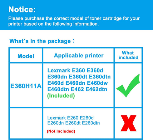 LCL Remanufactured Toner Cartridge Replacement for Lexmark E360H11A E360H21A, 9000 Pages, 1-Pack Black