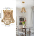 Boho Woven Rattan Pendant Light Shade - Handwoven Paper Rope Bell Shape Lamp Cover | Rustic Farmhouse Lighting Fixture
