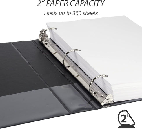 Samsill Durable 2 Inch Binder, Made in the USA, D Ring Customizable Clear View Binder, 4 Pack, Holds 475 Pages