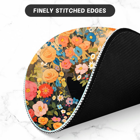 ITNRSIIET Mouse Pad, Premium-Textured Waterproof Round Mouse Mat with Stitched Edge, Non-Slip Rubber Base, 8.7×8.7